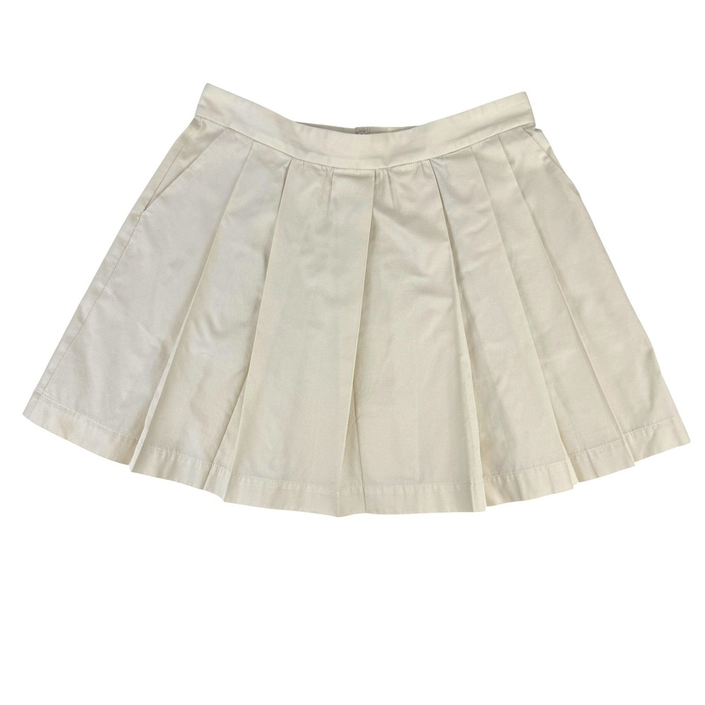 Hache Pleated Cream Beige Pockets Mini Skirt Size 42